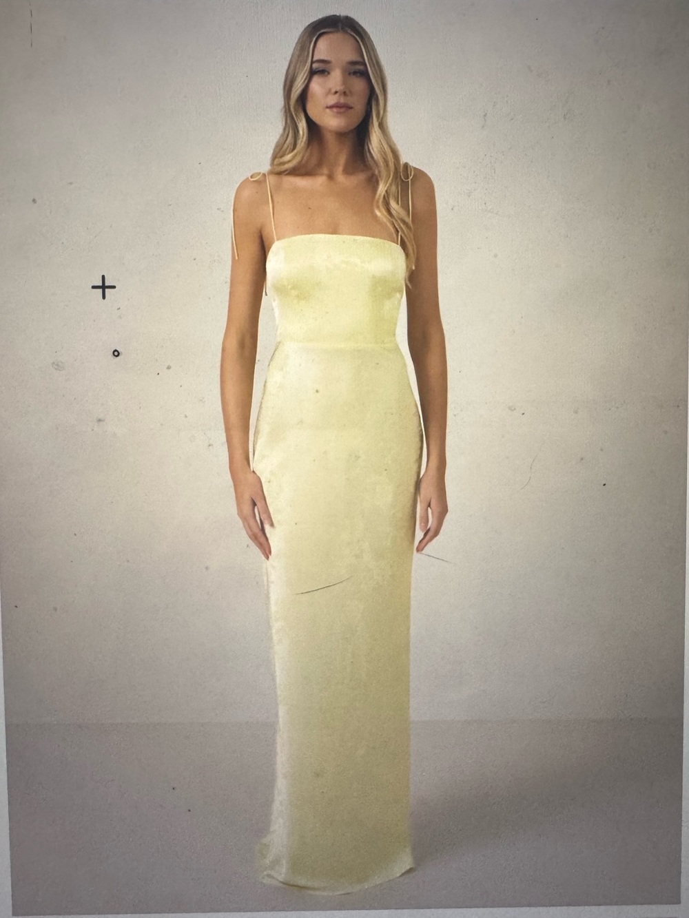 Park & Fifth Pale Yellow Maxi Slip Dress with Tie Straps